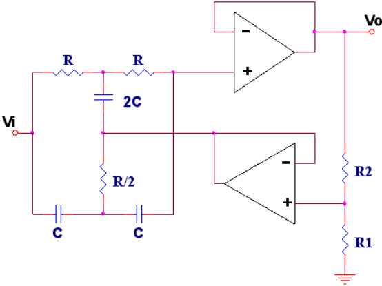  藉由 R1 及 R2 可以調整品質因素( quality factor ) ⎟ ⎠ ⎞ ⎜ ⎝ ⎛ + -= R2 R1 R1 4 1 1 Q