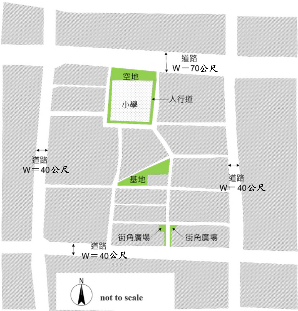 圖 1 住宅區街廓圖