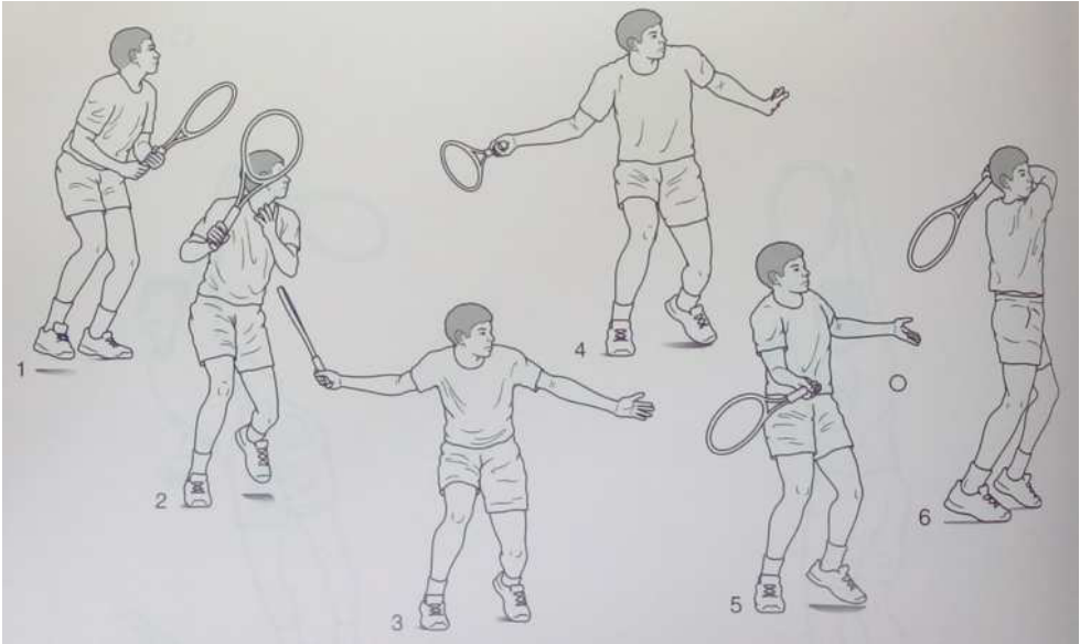 圖 4→5 )到隨勢期( follow-through phase, 圖 6 ),下列敘述何者錯誤?